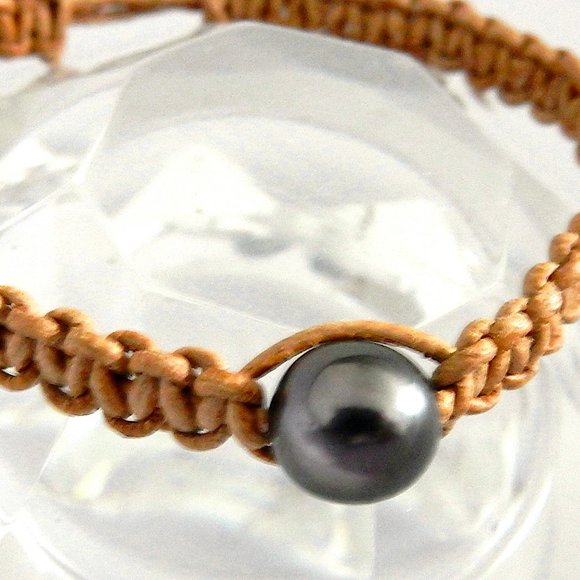 Tahitian BLACK South Sea pearl bracelet - Picture 6 of 8